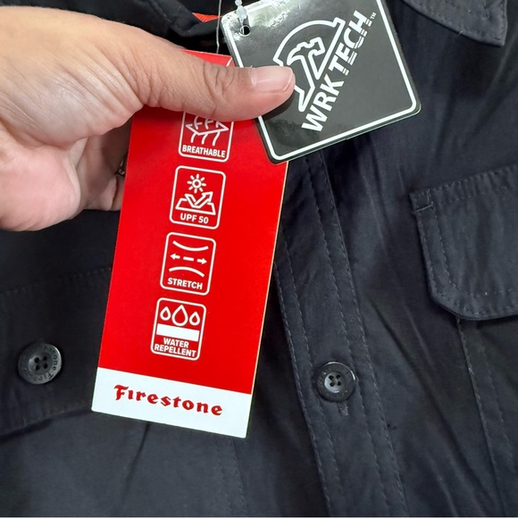 Firestone Men’s Black Mechanic Workwear Shirt - Picture 6 of 11